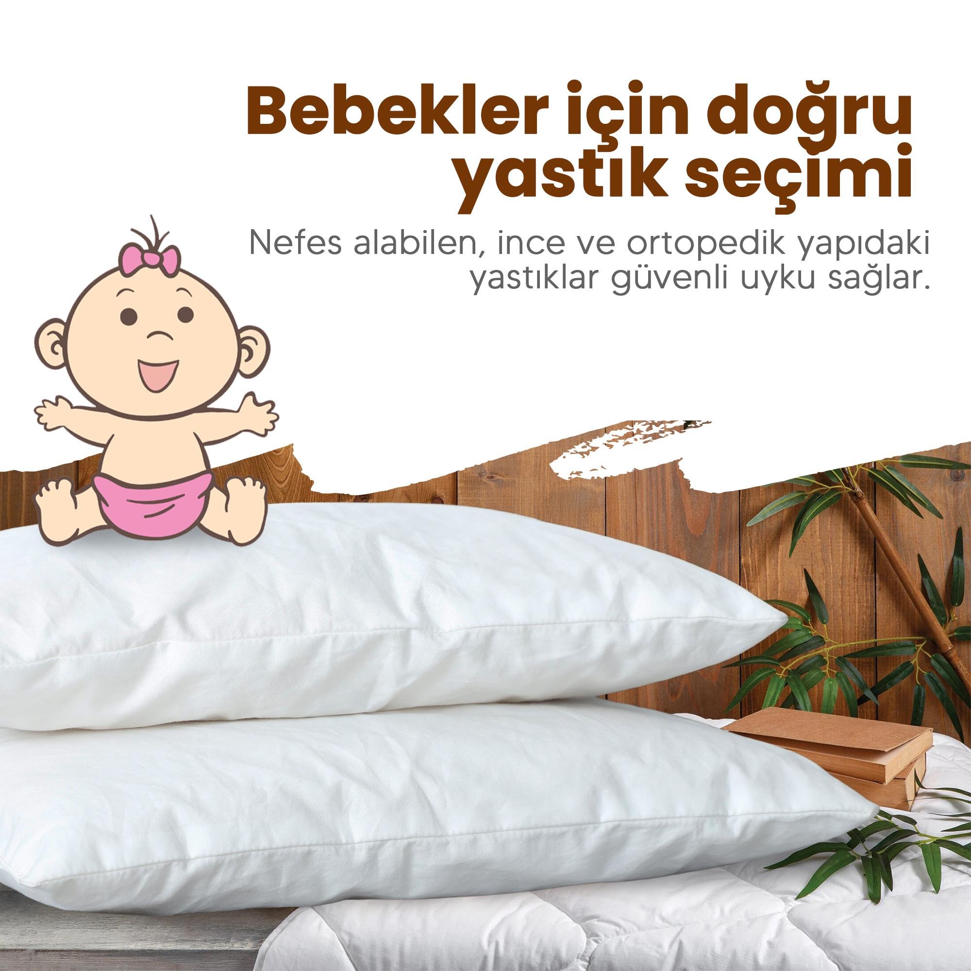 Huggy %100 Yeni Zelanda Kuzu Yünü 30x40 Bebek Yastığı – Doğal ve Nefes Alabilir