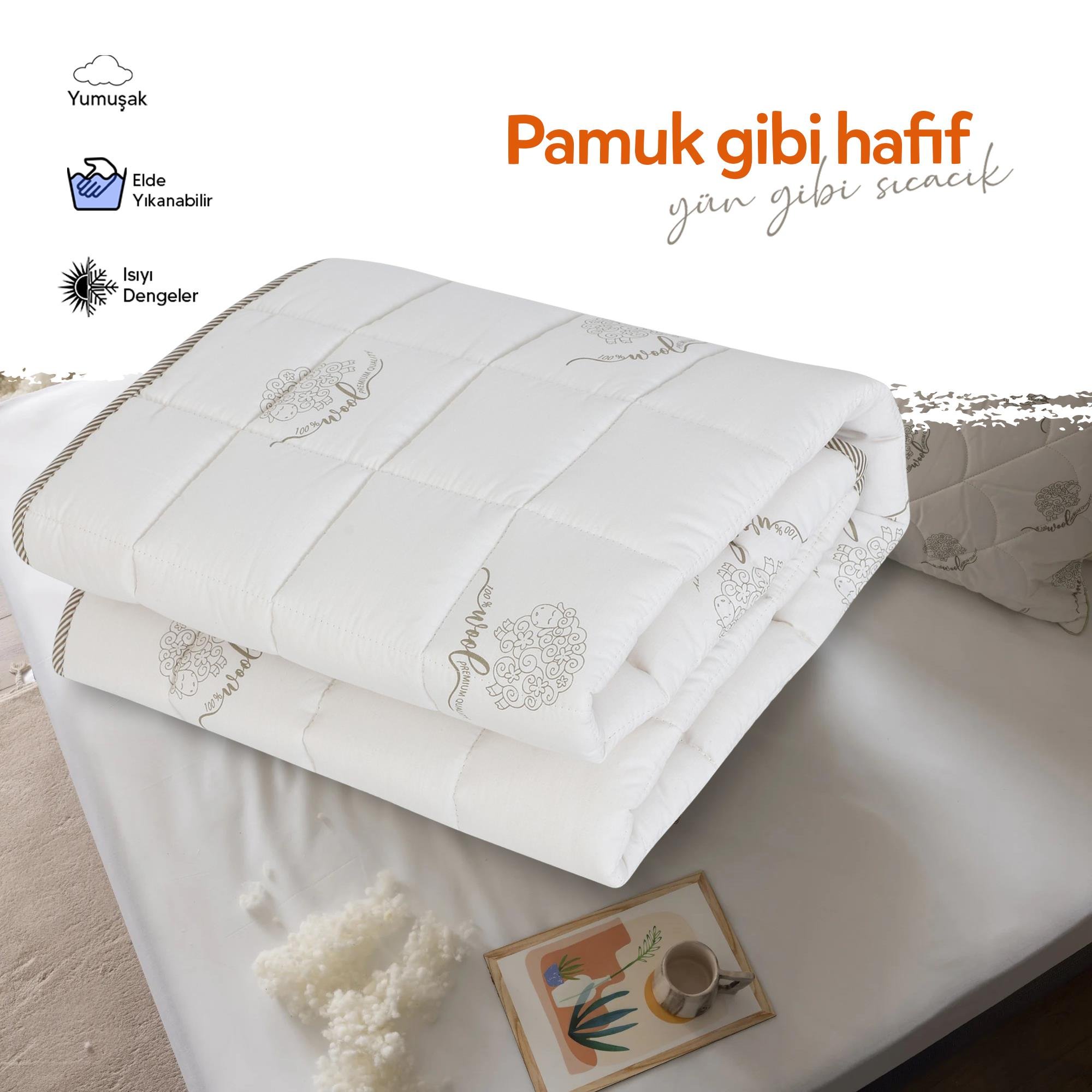 Huggy 75x125 Bebek Yorganı – %100 Yeni Zelanda Kuzu Yünü, %100 Pamuk Kumaş
