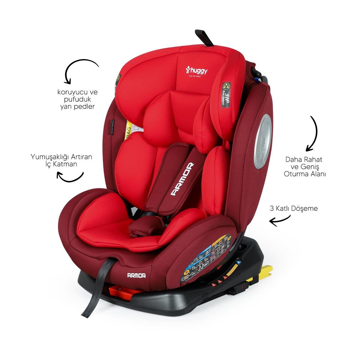 Huggy Armor Rotate360° Dönebilen 0-36 İsofix Oto Koltuğu