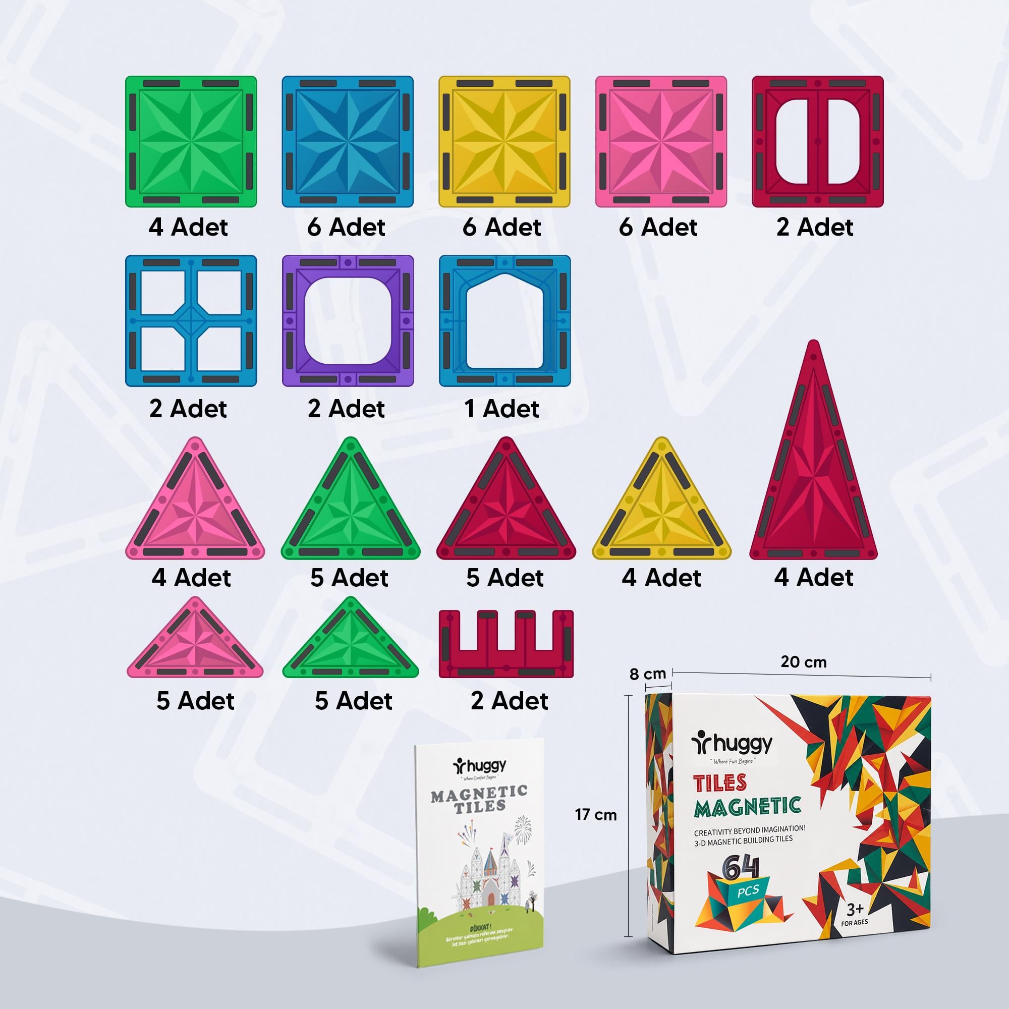 Manyetik Puzzle 64 Parça Yapı Blokları