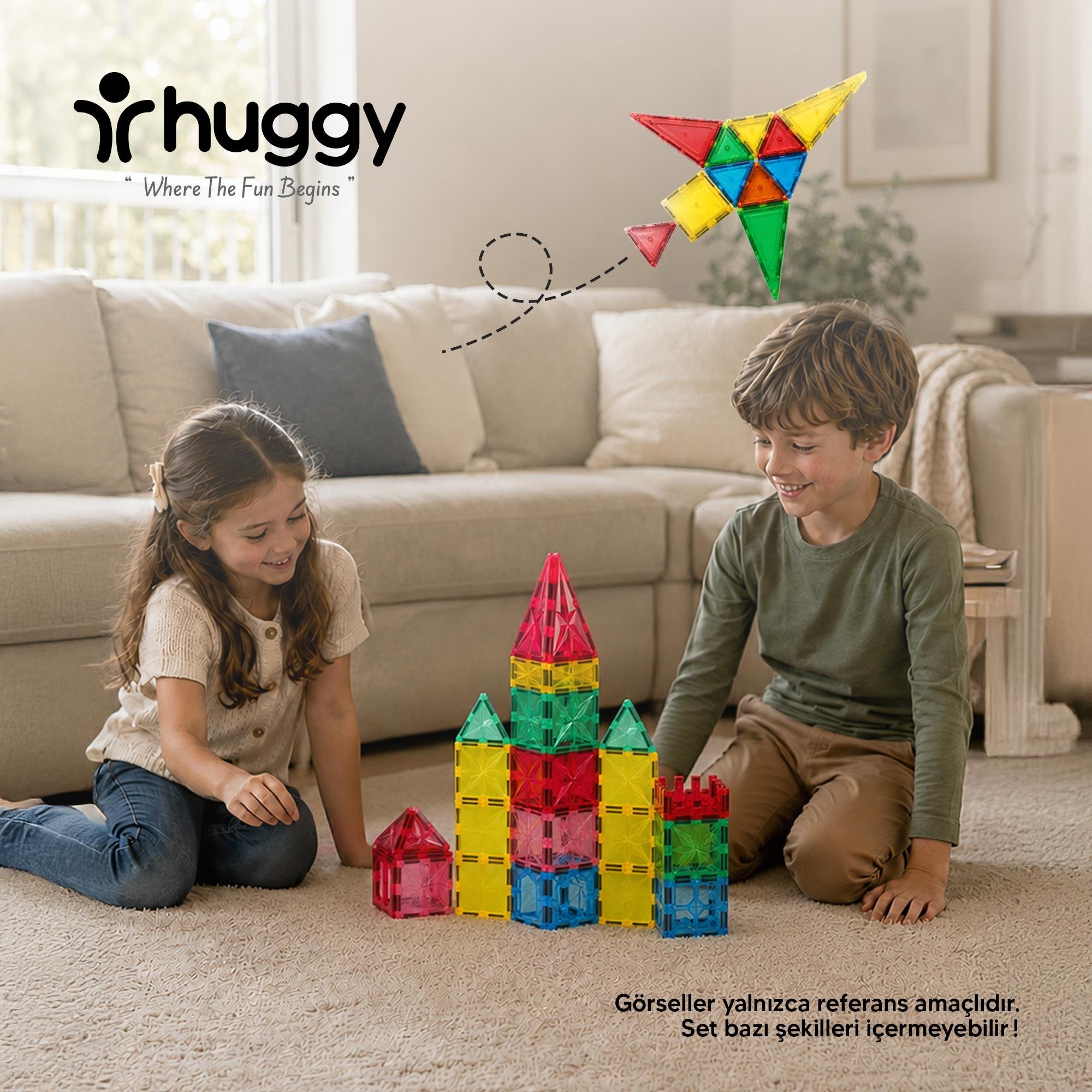 Manyetik Puzzle 64 Parça Yapı Blokları