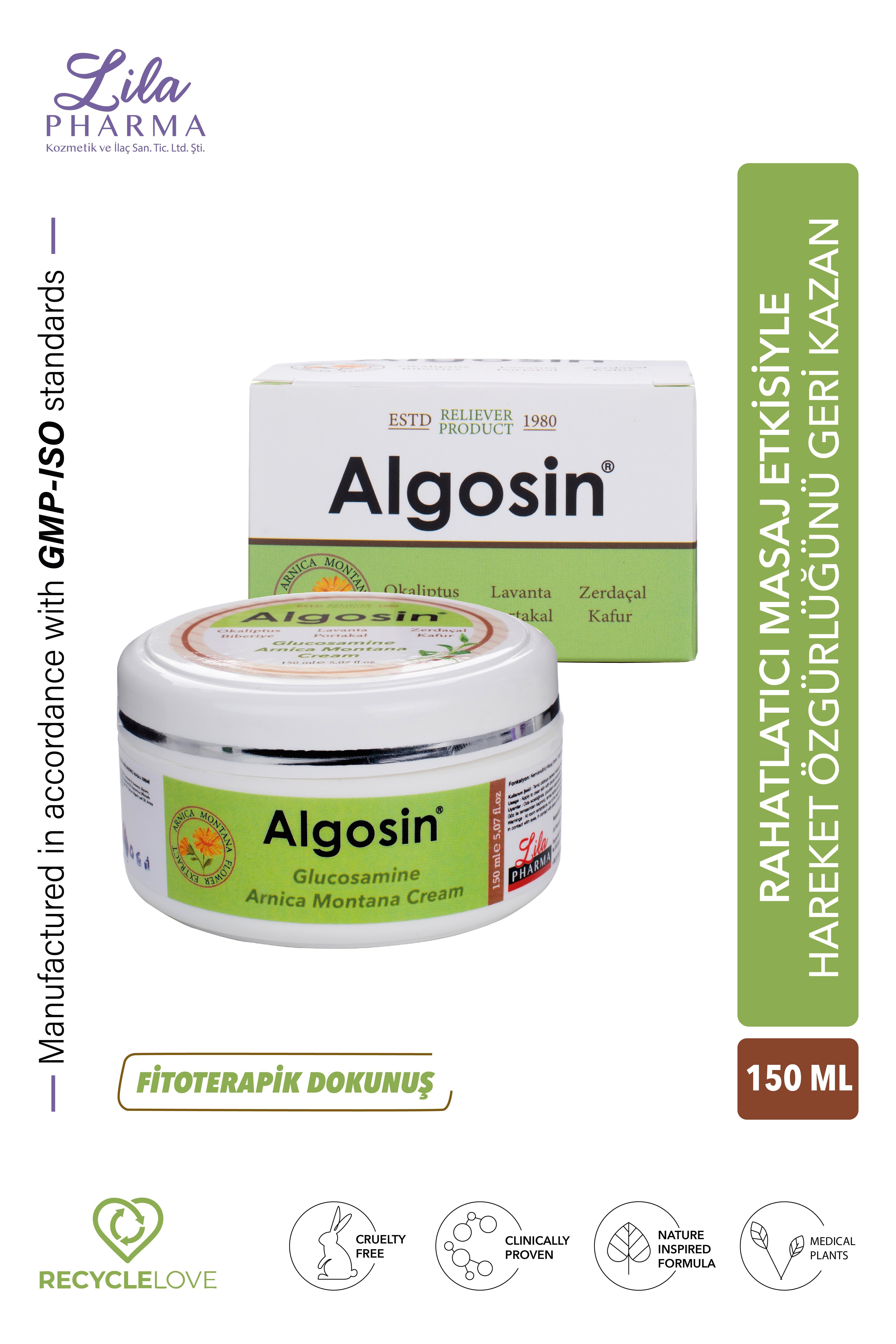2 Adet Algosin Fitoterapik Glukozamin ve Aromatik Bitkisel Yağlar İçeren Masaj Kremi