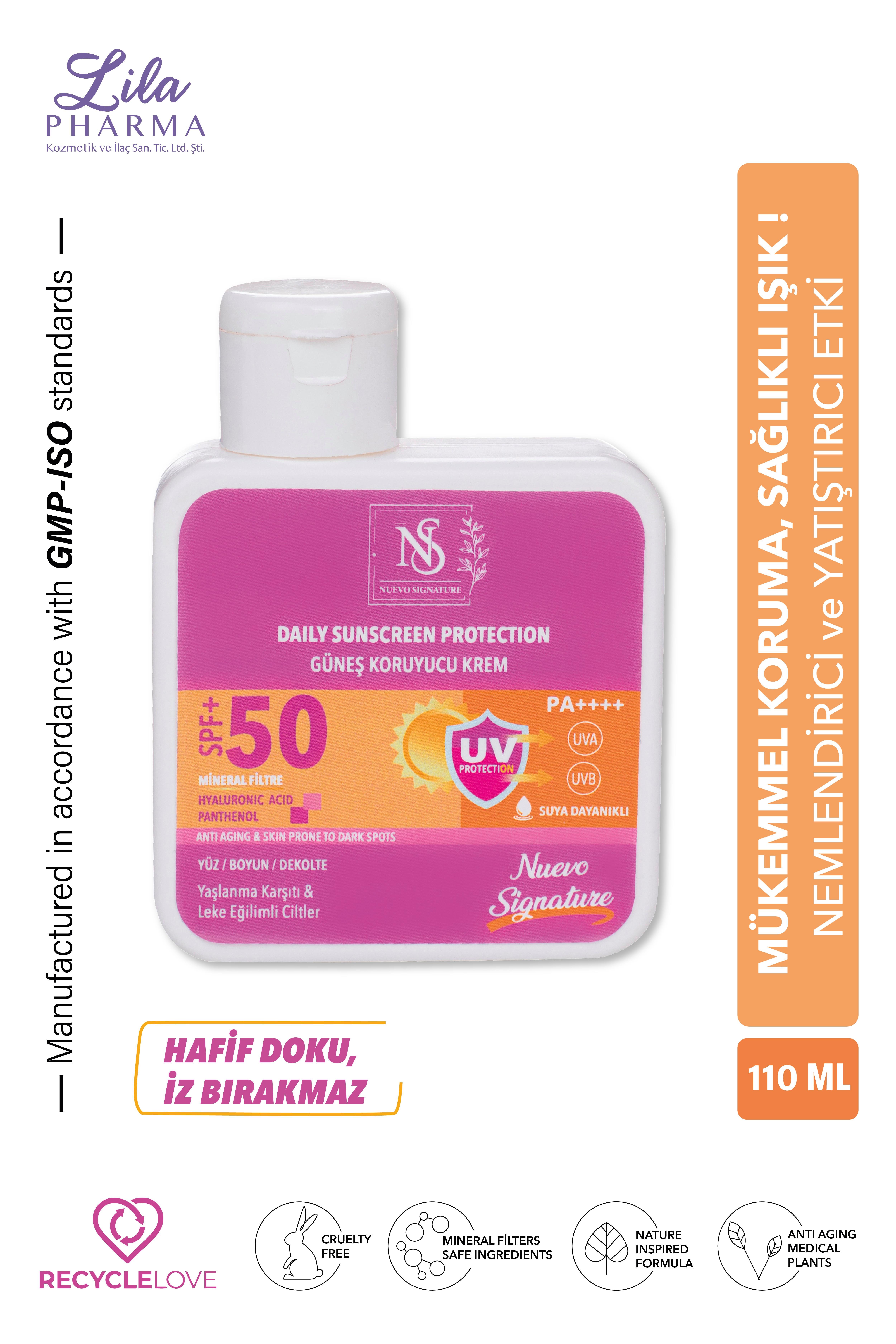2 Adet Nuevo Signature Spf 50+ Mineral Filtre Yüksek Koruyucu Güneş Kremi 110 Ml Yüz, Boyun, Dekolte