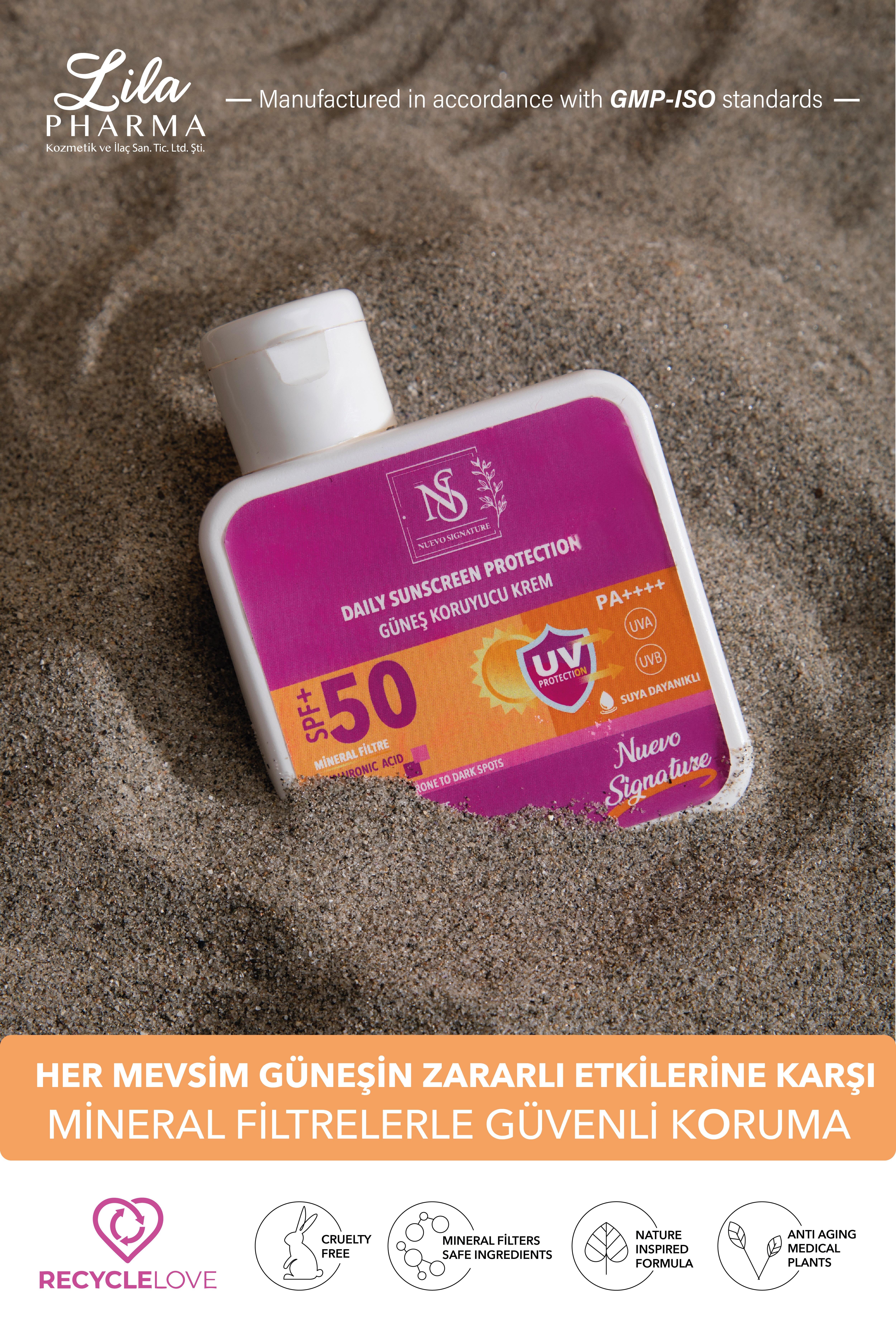 3 Adet Nuevo Signature Spf 50+ Mineral Filtre Yüksek Koruyucu Güneş Kremi 110 Ml Yüz, Boyun, Dekolte