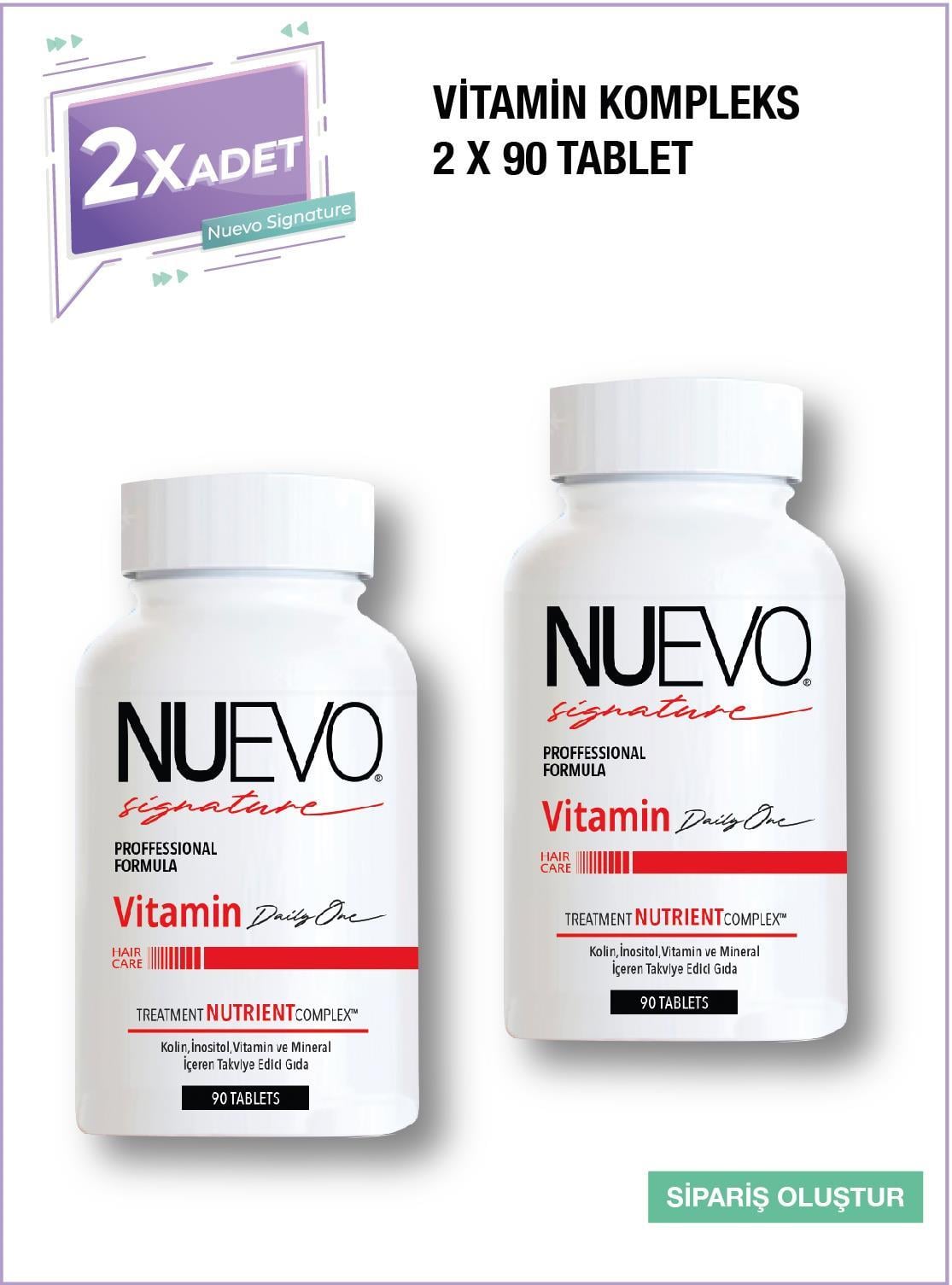Nuevo Signature 90 Tabletlik Saç, Tırnak Ve Cilt Destekleyici Vitamin Kompleksi