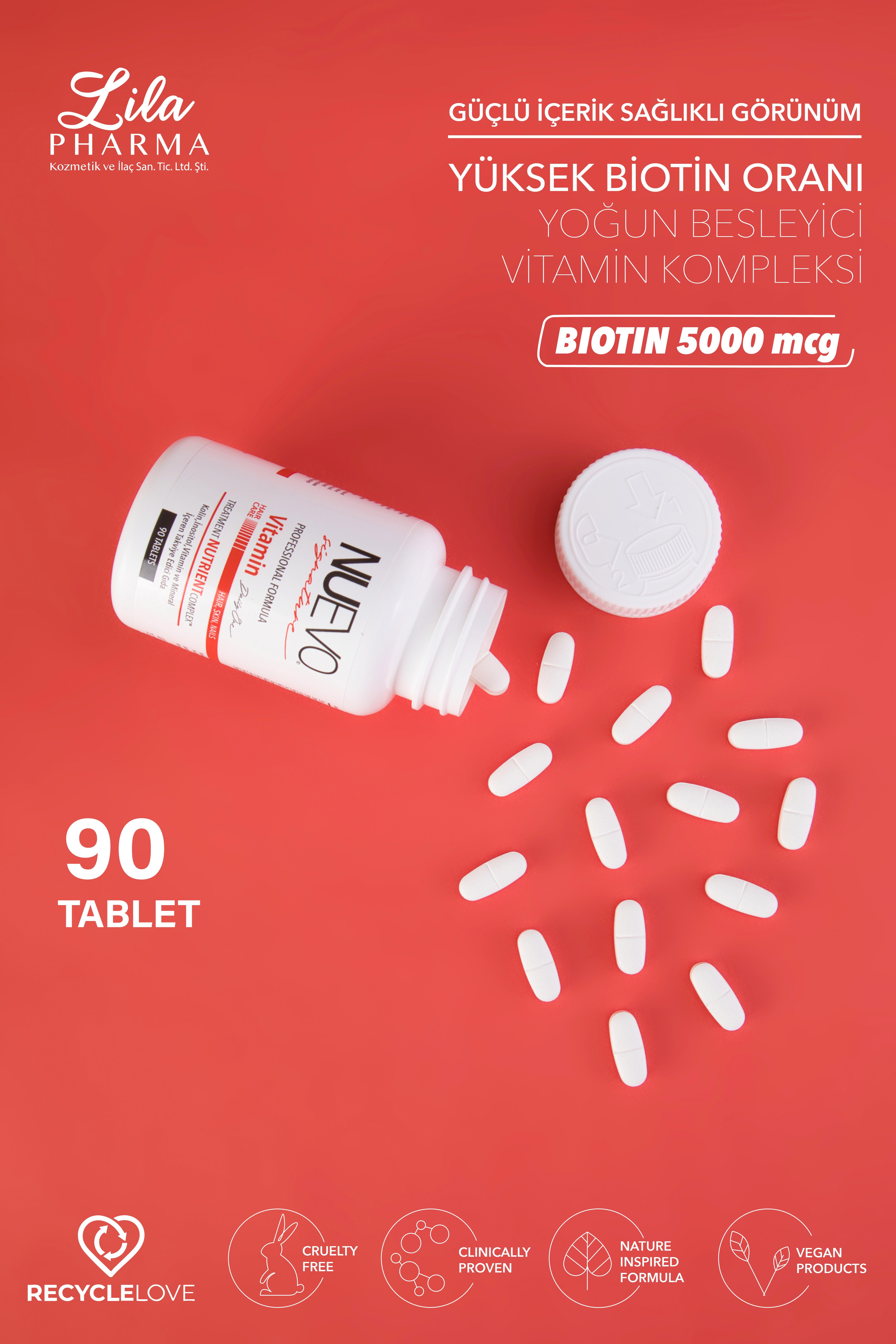 Nuevo Signature 90 Tabletlik Saç, Tırnak Ve Cilt Destekleyici Vitamin Kompleksi