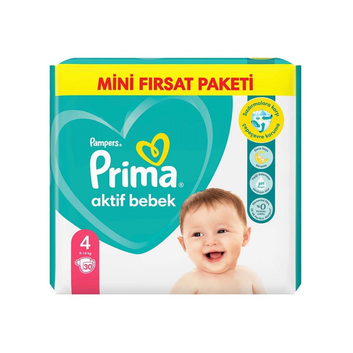 Aktif Bebek 4 Beden Bebek Bezi 30'lu Standart Paket