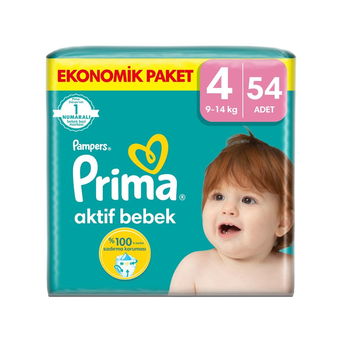 Aktif Bebek 4 Beden Bebek Bezi 54'lü Ekonomik Fırsat Paketi