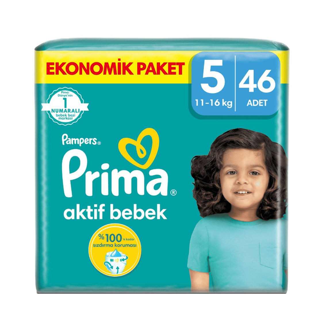 Aktif Bebek 5 Beden Bebek Bezi 46'lı Ekonomik Fırsat Paketi