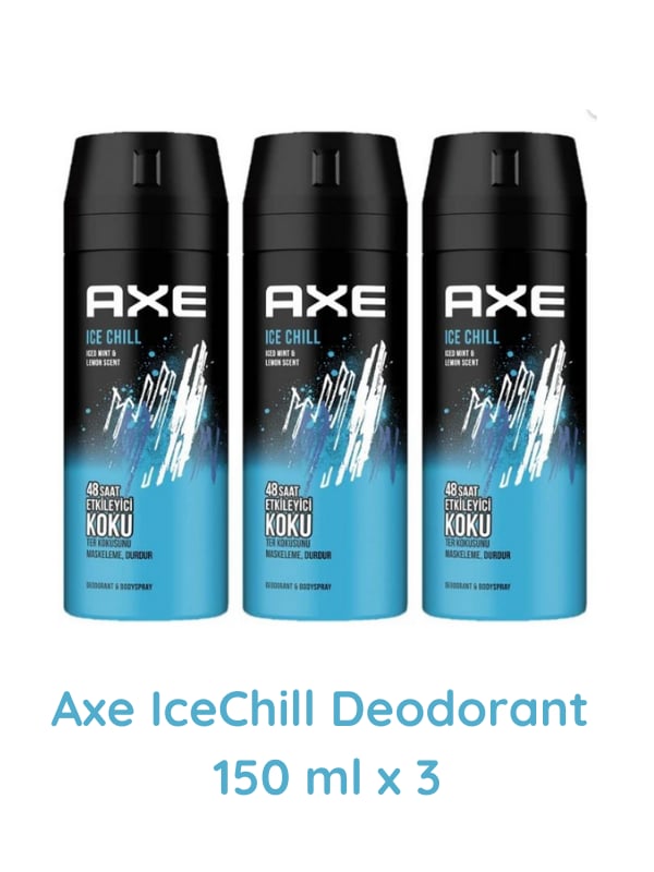 Axe Ice Chill Sprey Deodorant 150 ML x 3 Adet