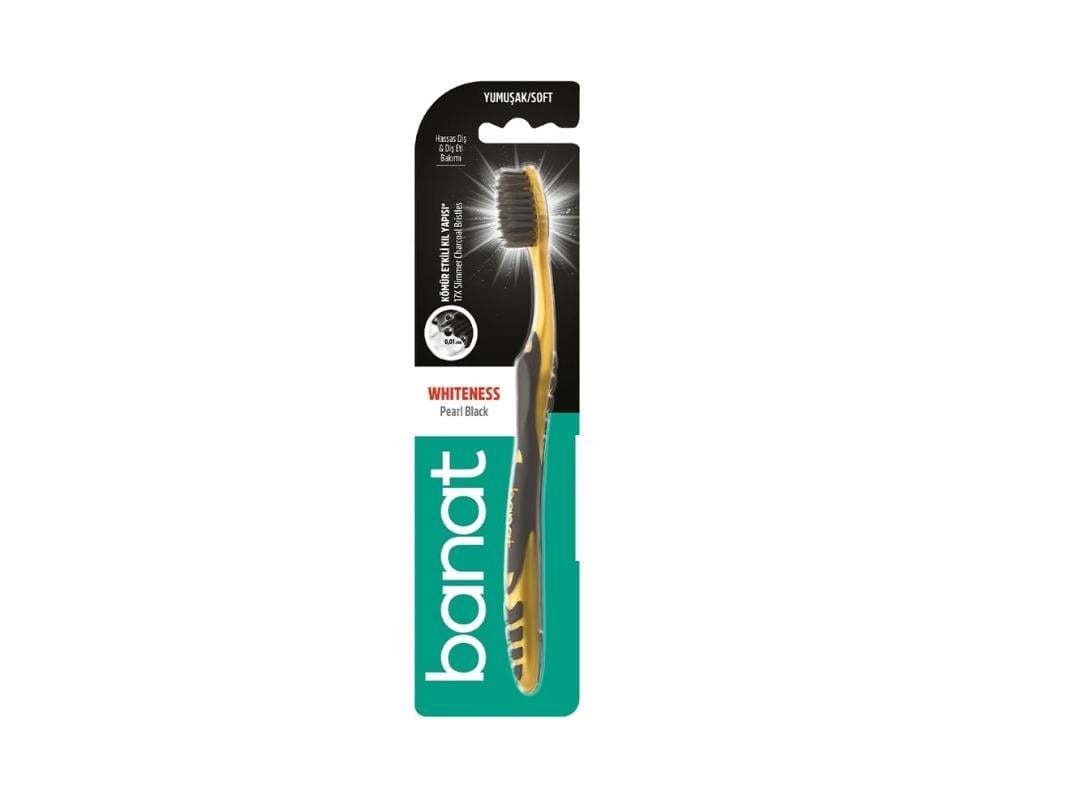 Banat Diş Fırçası Pearl Black Charcoal (Yumuşak)