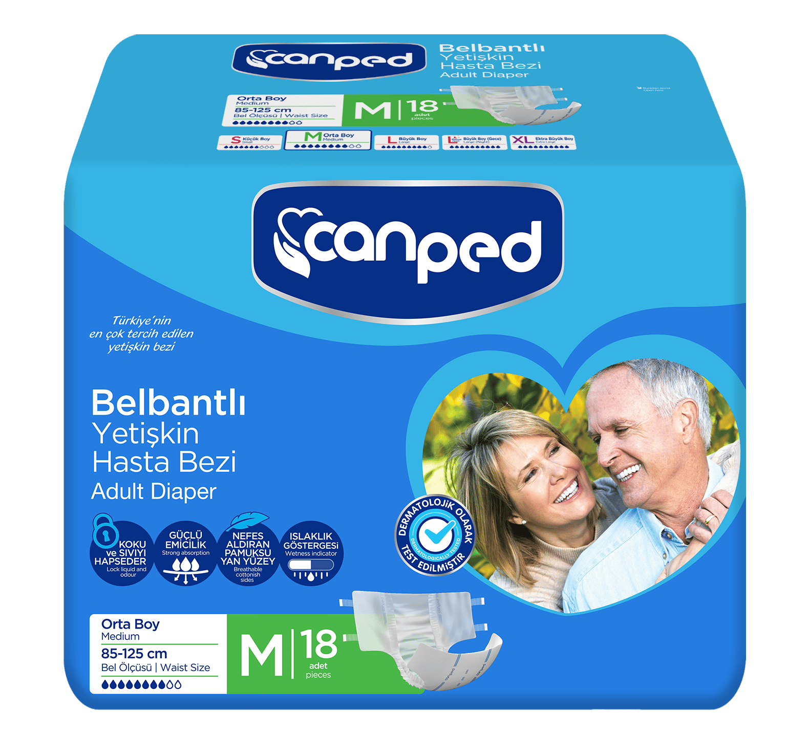 CANPED BEL BANTLI HASTA BEZİ EKONOMİK PAKET M 18'Lİ