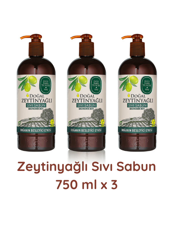 Eyüp Sabri Tuncer Doğal Zeytinyağlı Sıvı Sabun - 750 ml 3 Adet