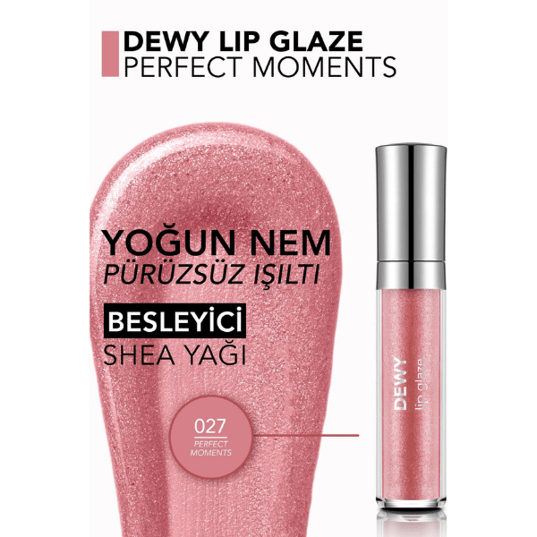 Flormar Dewy Lip Glaze Parlak & Dolgun Görünüm Veren Yapışmayan Dudak Parlatıcısı - 027 Perfect Mome