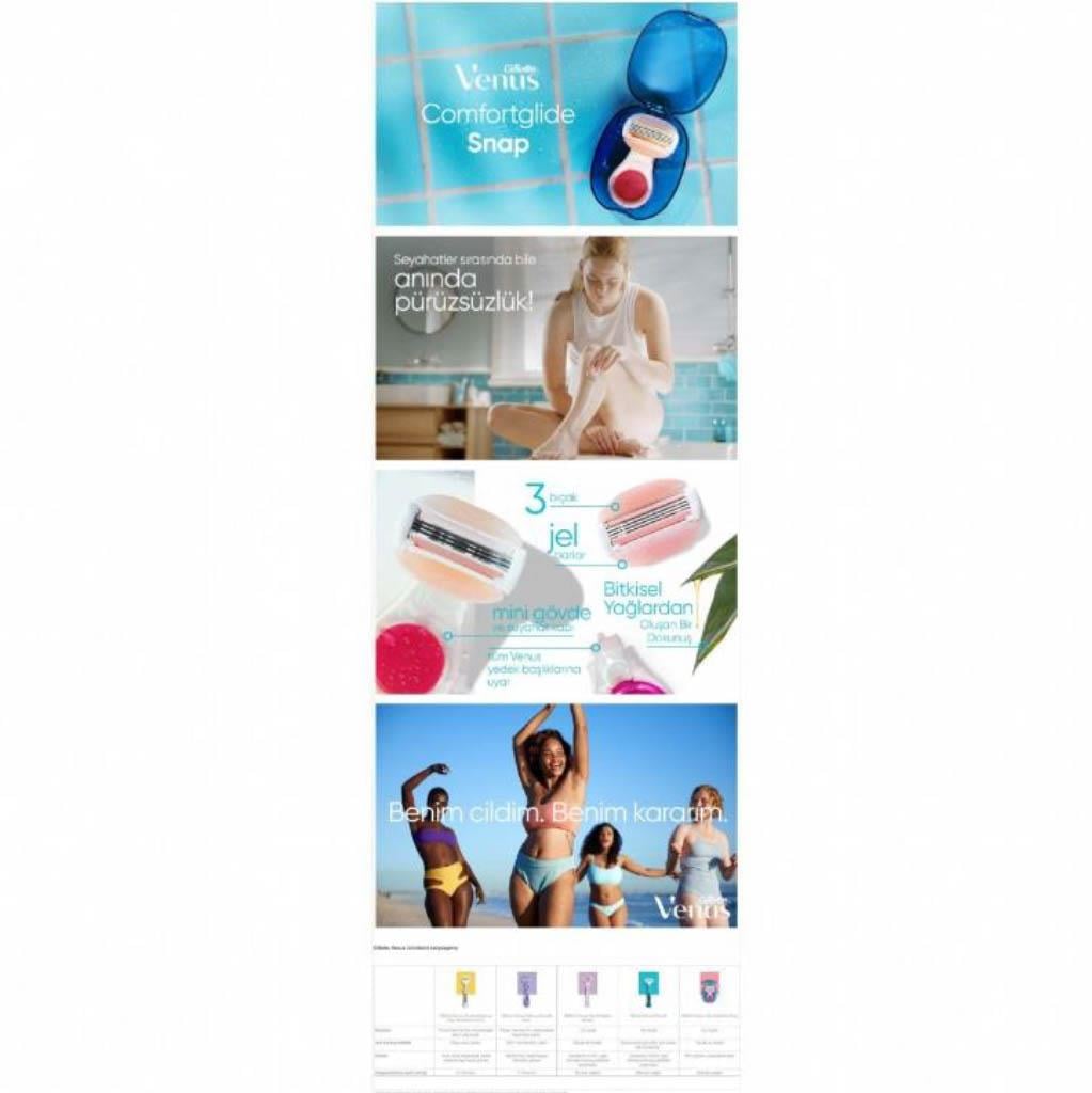 GILLETTE VENUS COM.GLD SNAP MAKİNE 1UP