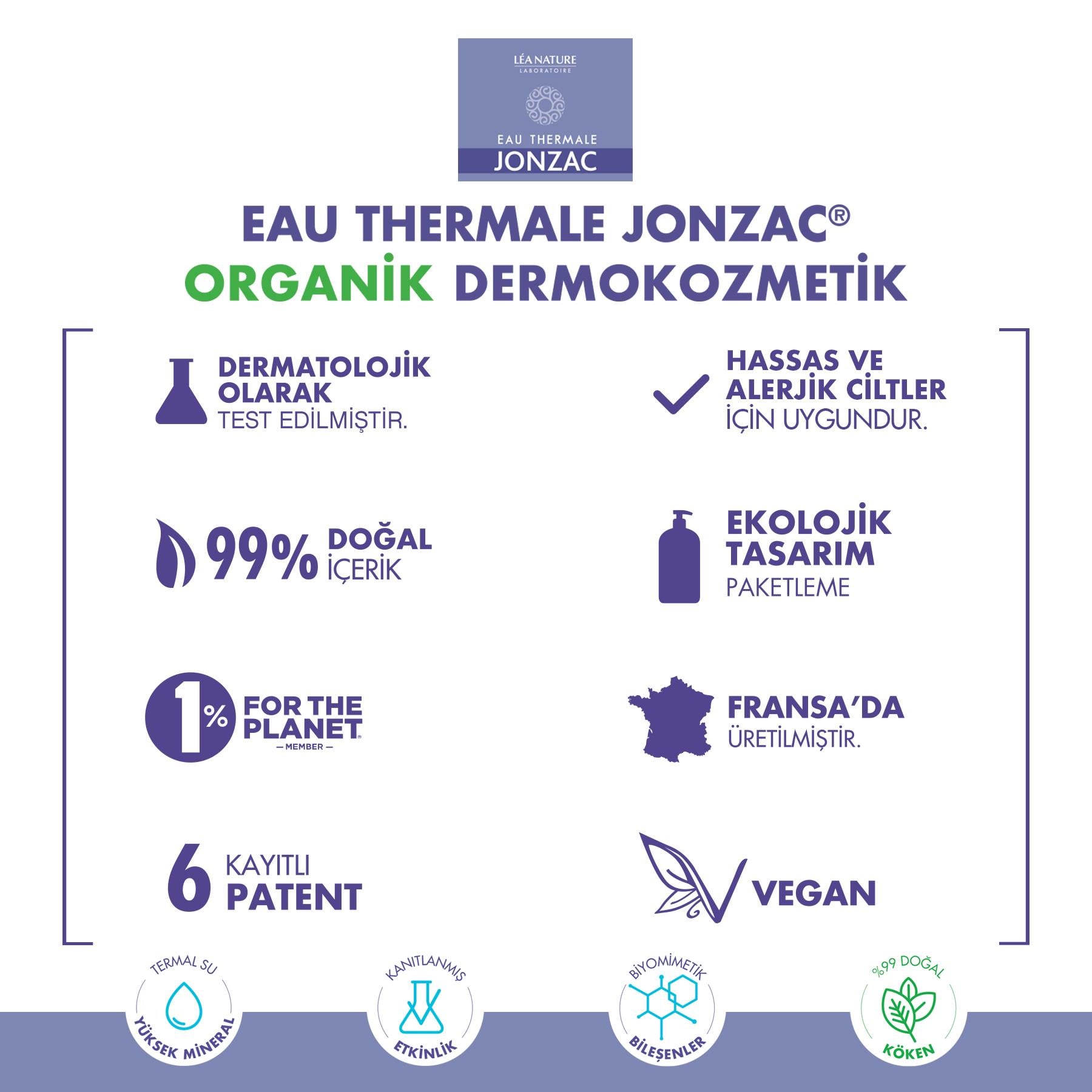 Jonzac Rehydrate Nemlendirici ve Temizleyici Organik Misel Su 500 Ml