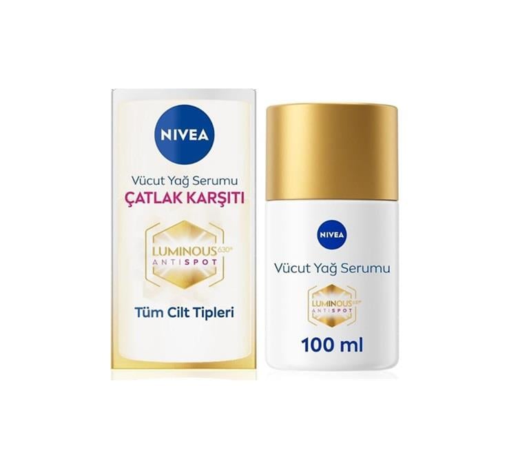NIVEA BODY - Vücut Bakım Serumu - LUMinouS630 Anti Stretch Mark Body Oil, Kilo Değişimi ve HAMİLELİK Dönemi Oluşan Vücut Çatlaklarına Karşı Özel Yağ Bakım AntiSpot Etkili Serum 100 ML
