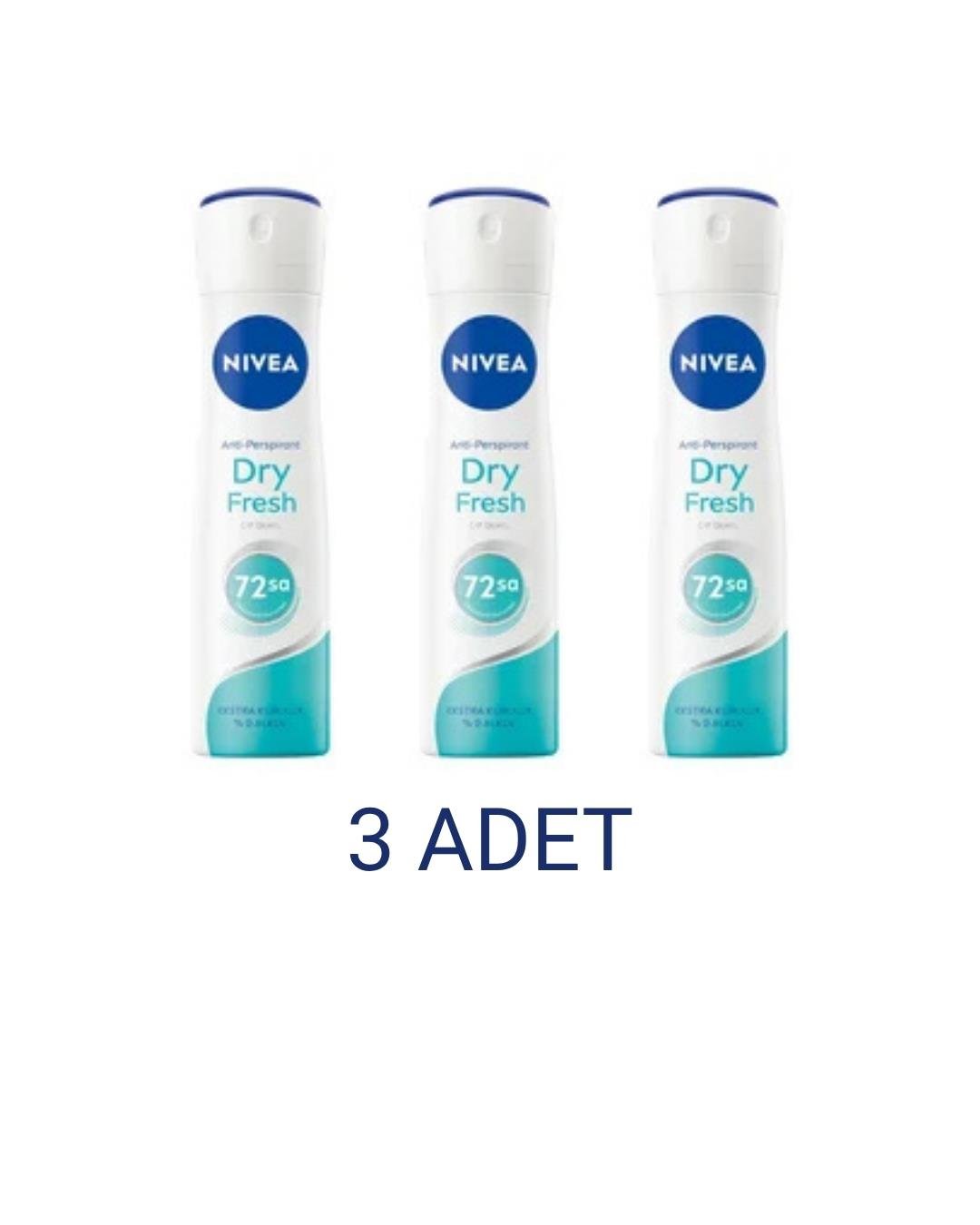 Nivea Dry Fresh Natural Kadın Sprey Deodorant 150 Ml x 3 Adet