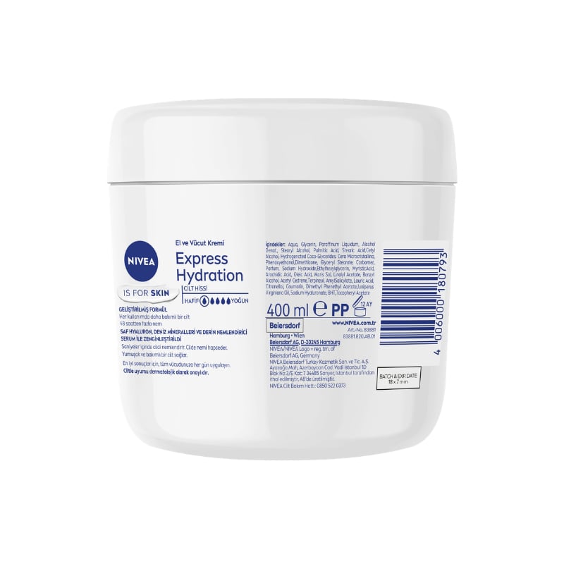 Nivea Express Hydration El ve Vücut Bakım Kremi 400 Ml