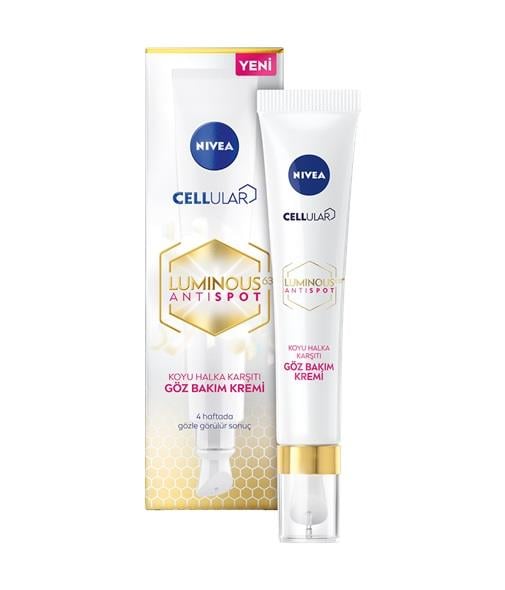 NIVEA FACE - Yüz Bakım Kremi - LUMinouS630 CeLLuLaR Koyu Halka Karşıtı Aydınlık Görüntü Sağlayan Göz Bakım Kremi  - 15 ML