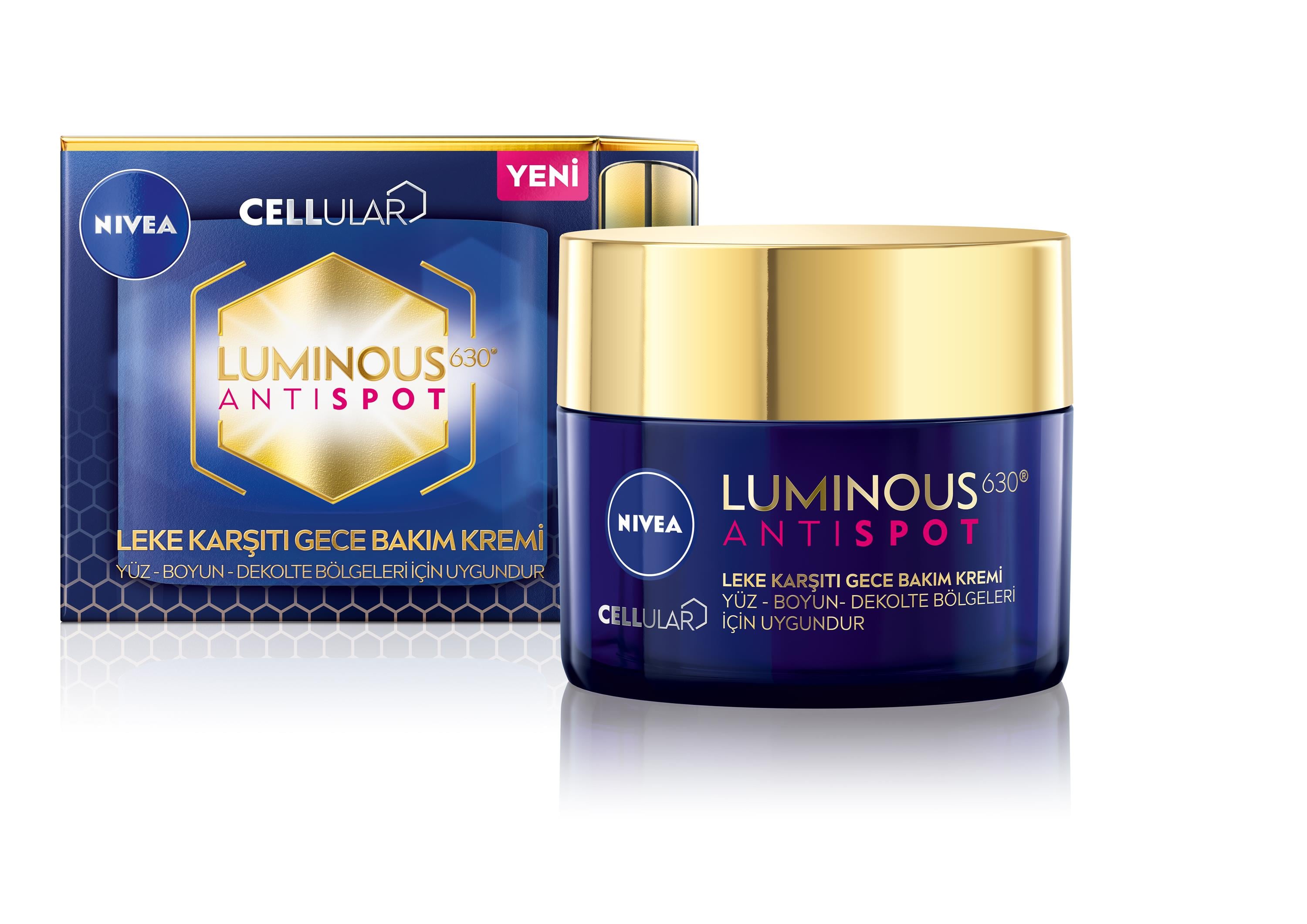 NIVEA FACE - Yüz Bakım Kremi - LUMinouS630 CeLLuLaR Leke Karşıtı Gece Bakım Kremi - Aydınlatma&Cilt Tonu Eşitleme - 50ML