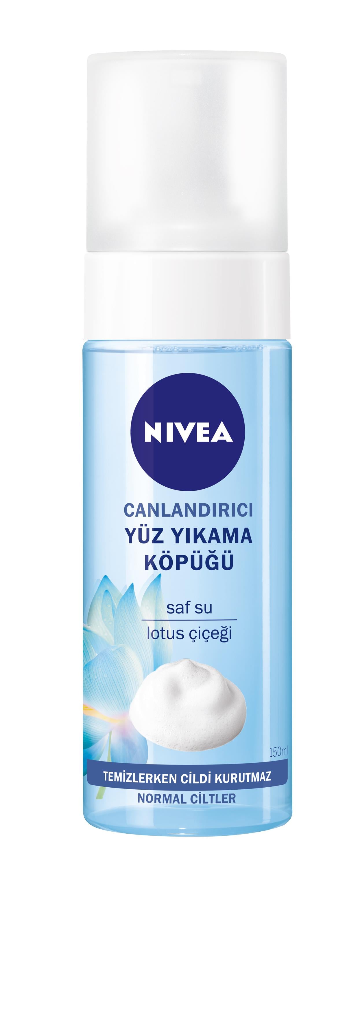 NIVEA FACE - Yüz Temizleyici - CANLANDIRICI Yüz Yıkama Köpüğü - Lotus Çiçeği; E Vitaminli İçeriği ile Derinlemesine Temizlik, Koruma ve Tazelik - 150 ML - Normal Ciltler