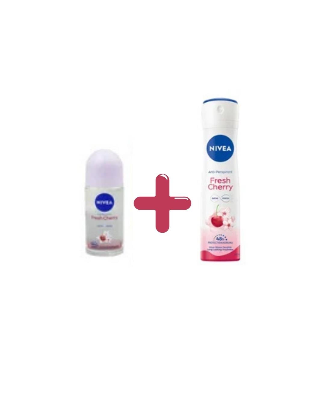 Nivea Fresh Cherry Kadın Roll On Deodorant 50 Ml + Sprey Deodorant 150 Ml