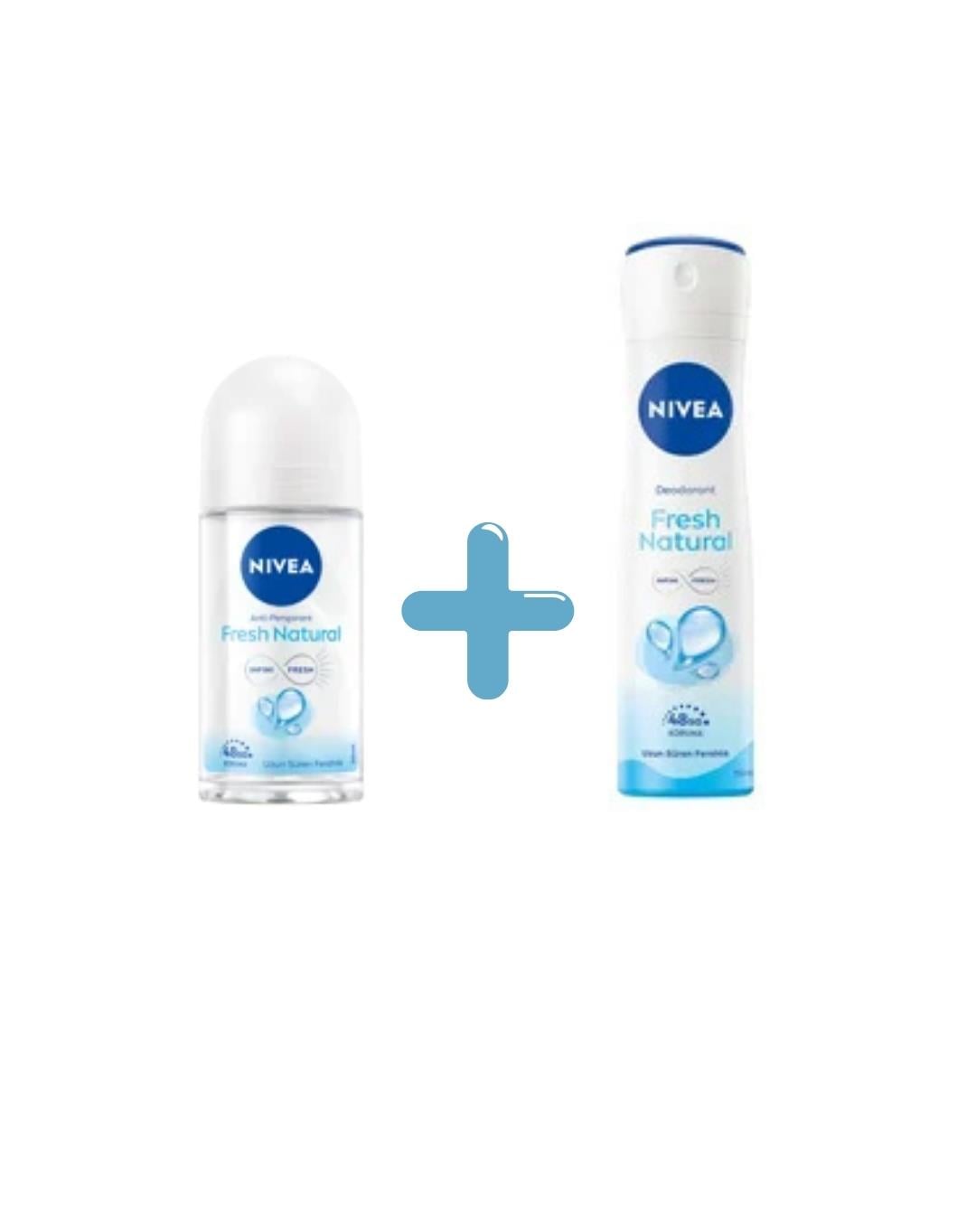 Nivea Fresh Natural Kadın Roll On Deodorant 50 Ml + Sprey Deodorant 150 Ml
