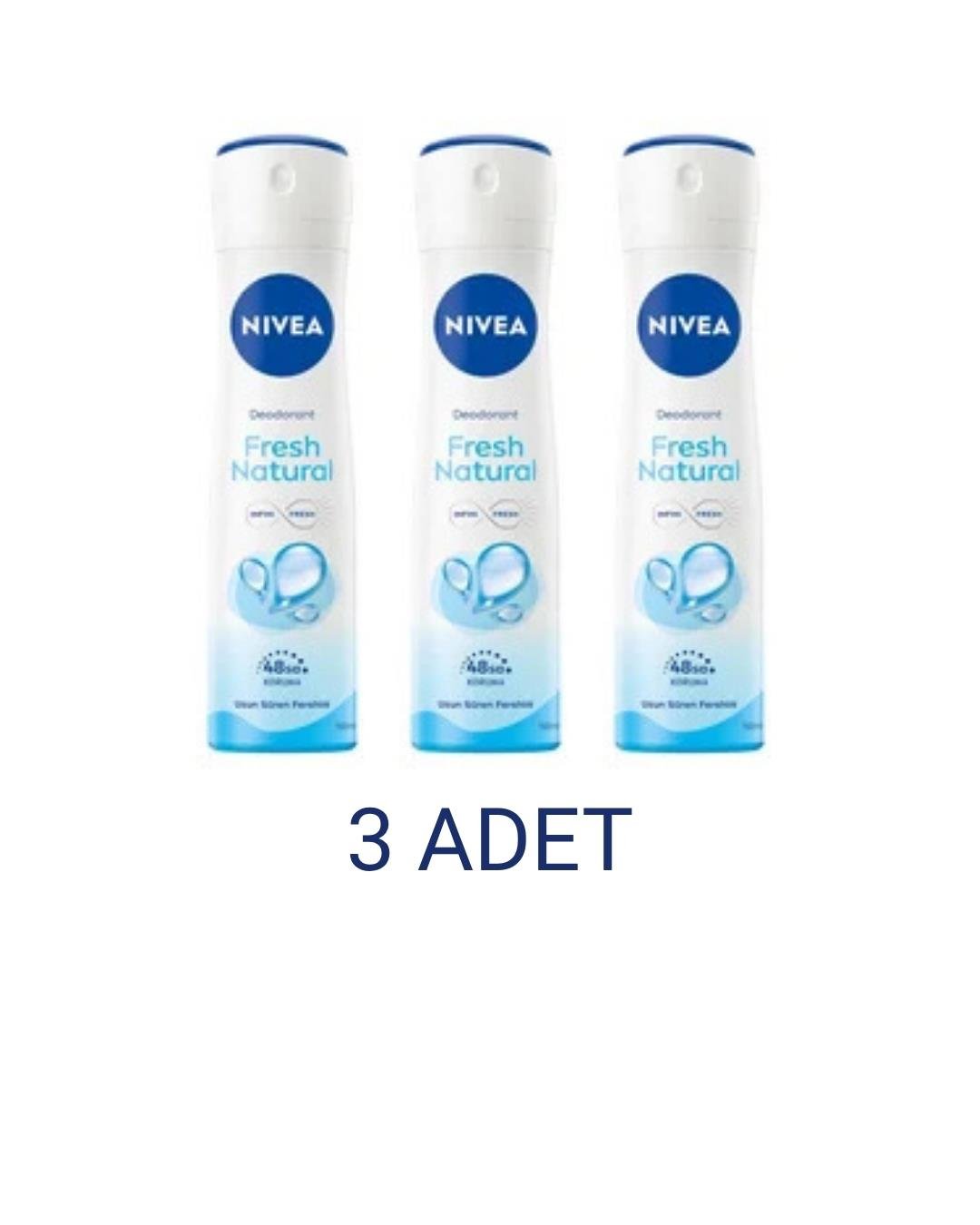 Nivea Fresh Natural Kadın Sprey Deodorant 150 Ml x 3 Adet