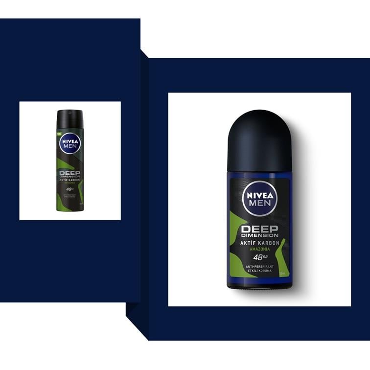 NIVEA MEN DEEP DIMENSION  AMAZONIA ERKEK ROLL ON  DEODORANT 50 ML