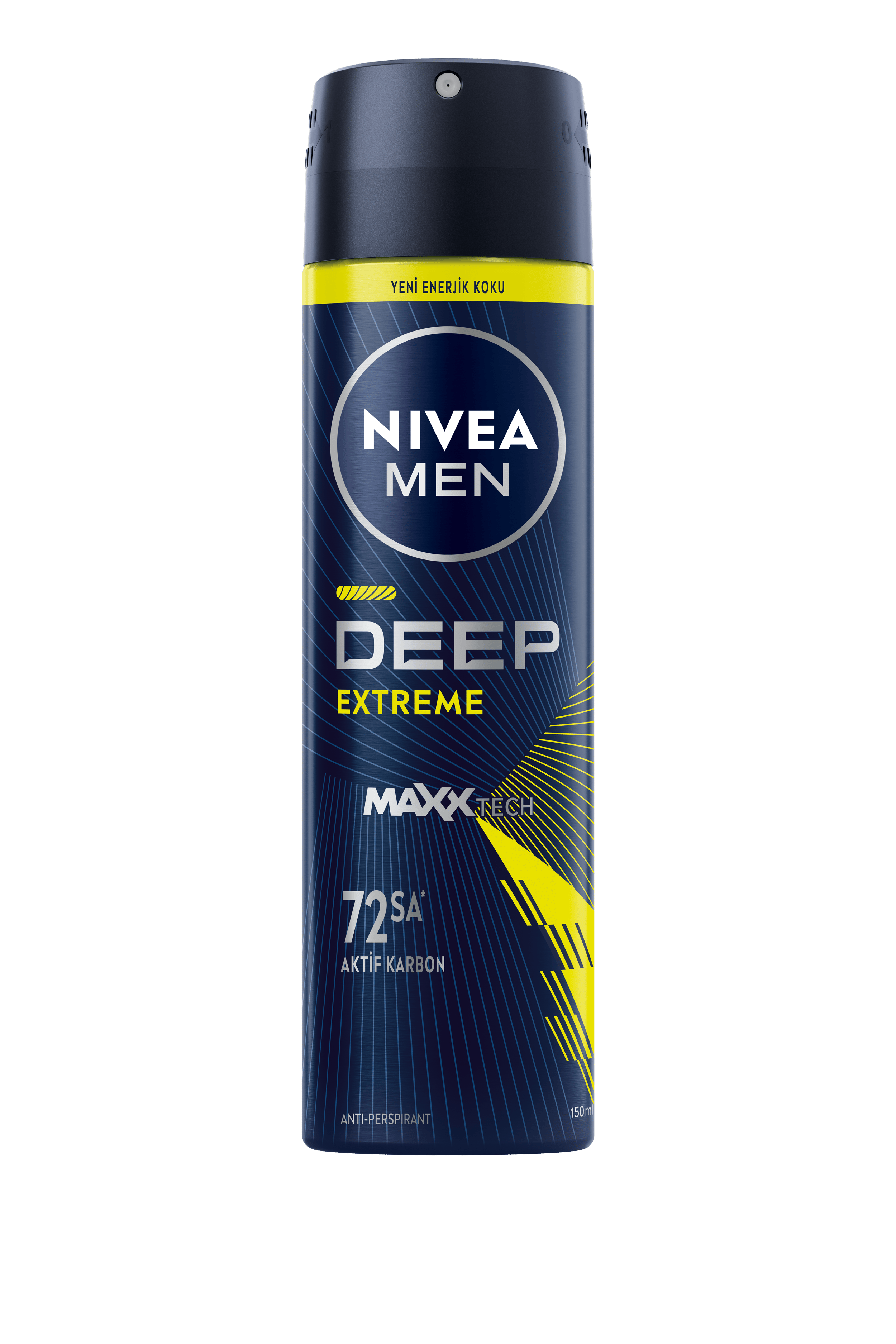 NIVEA Men - Erkek Deodorant - Deep Extreme Erkek Sprey Deodorant 150 ML - Maksimum Teknoloji, Terlemeye Karşı 72 Saate Kadar Koruma