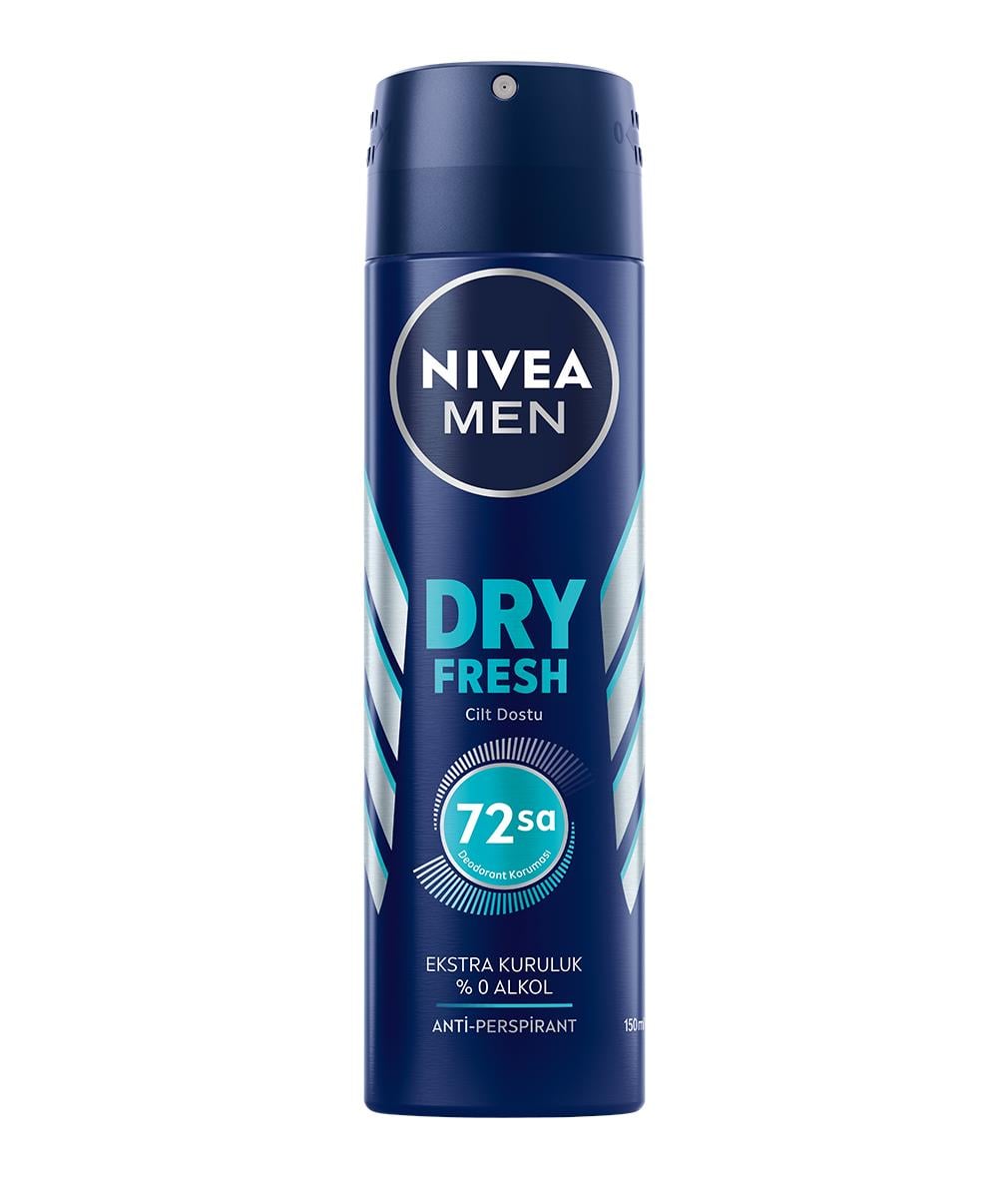 NIVEA Men - Erkek Deodorant - DRY Fresh Sprey Deodorant 150 ML - Cilt Dostu , 72 Saate Kadar Etkin  Ter Karşıtı Ferah Koruma