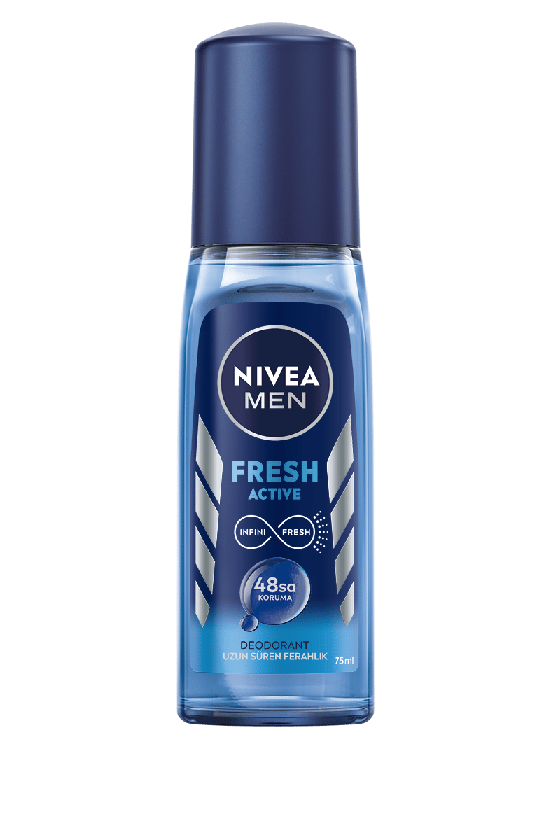 NIVEA Men - Erkek Deodorant - Fresh Active Erkek Pump Sprey Deodorant 75 ML - 48 Saate Kadar Terlemeye Karşı Etkin Ferah Koruma