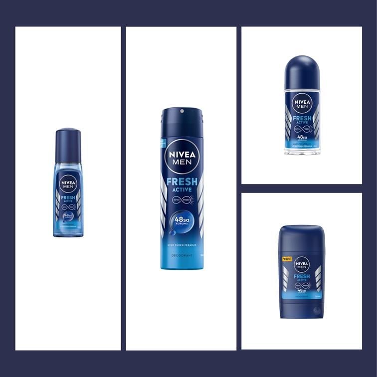 NIVEA MEN FRESH ACTIVE  ERKEK ROLL ON DEODORANT  50 ML