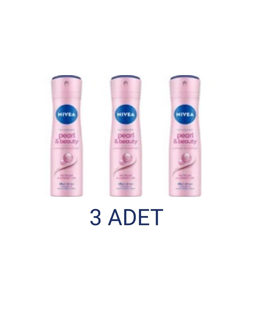 Nivea Pearl & Beauty Kadın Sprey Deodorant 150 Ml x 3 Adet