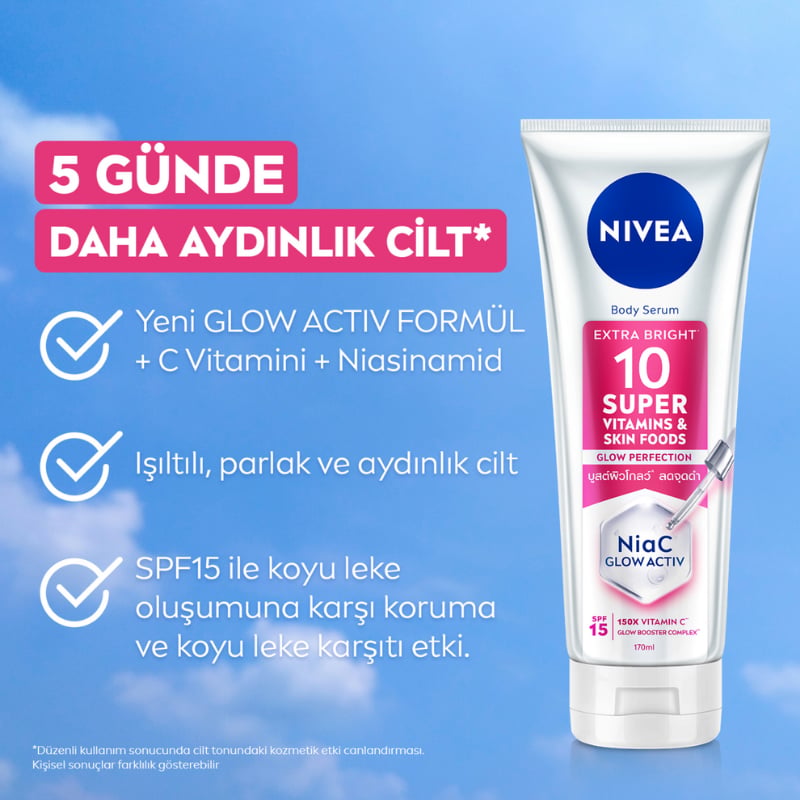 Nivea Super 10 Mükemmel Aydınlık Vücut Serumu 170 ml