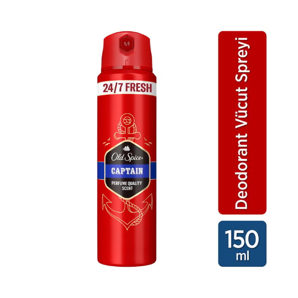 Old Spice Captain Erkek Deodorant Vücut Spreyi 24/7 Fresh 150 Ml