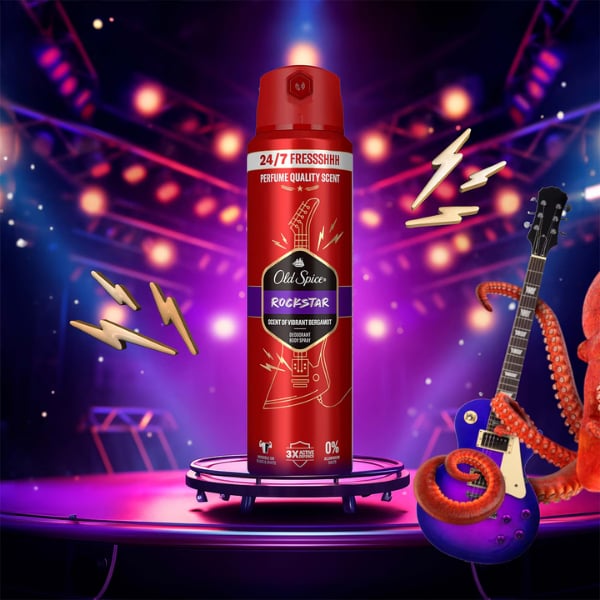 Old Spice Rockstar Erkek Deodorant Vücut Spreyi 24/7 Fresh 150 Ml
