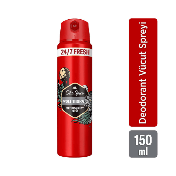 Old Spice Wolfthorn Erkekler Için Vücut Sprey Deodorant 24/7 Fresh 150 Ml