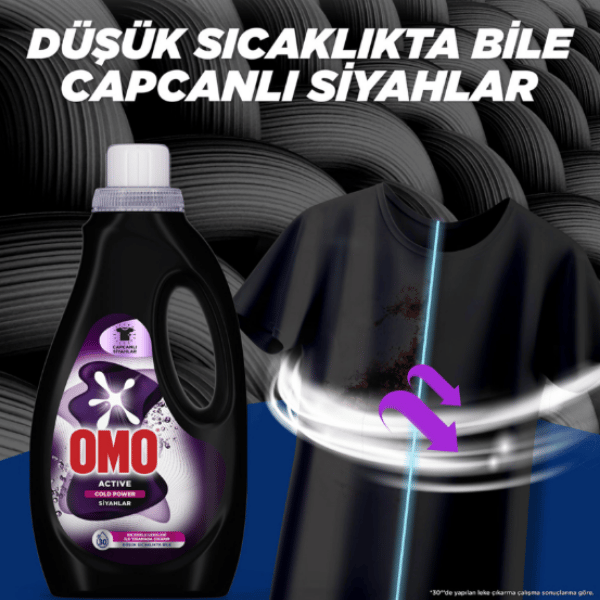 Omo Cold Power Siyahlar Sıvı Deterjan 1500 Ml