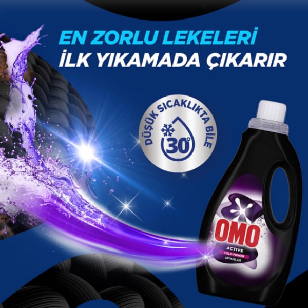 Omo Cold Power Siyahlar Sıvı Deterjan 1500 Ml