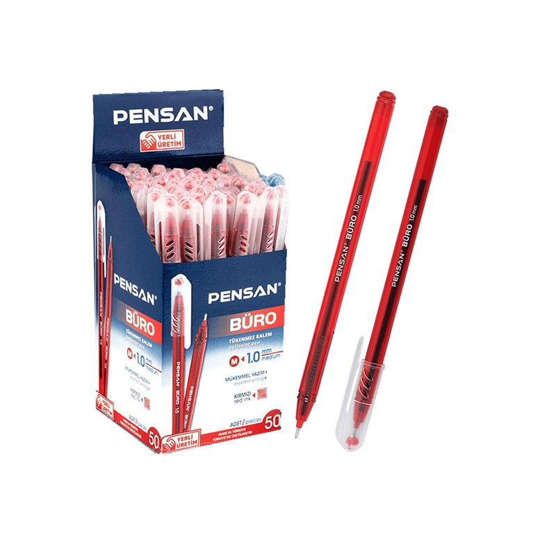 PENSAN TÜKENMEZ KALEM 50'Lİ KUTU KIRMIZI