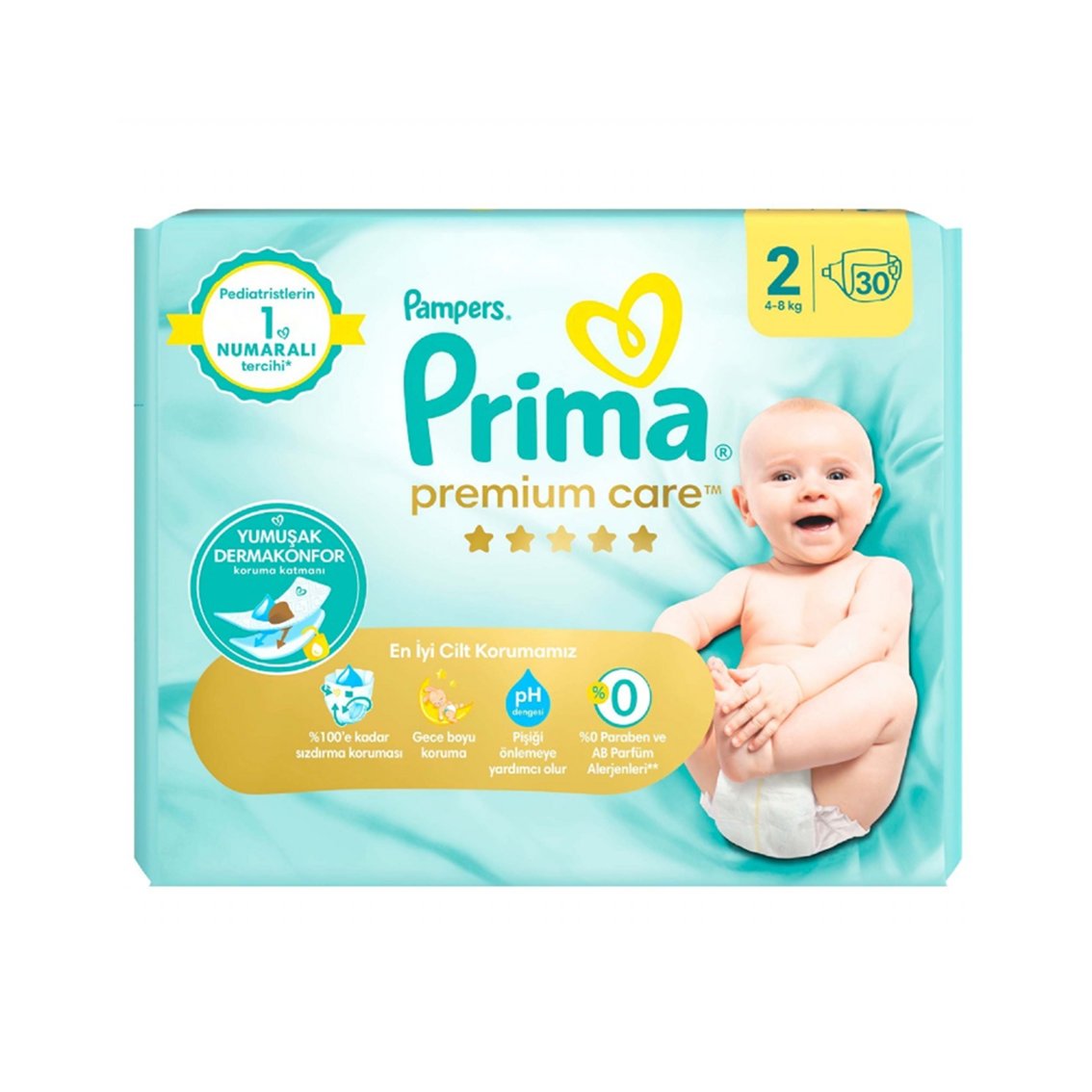 Premium Care 2 Beden 30'lu Mini İkiz Paket Bebek Bezi