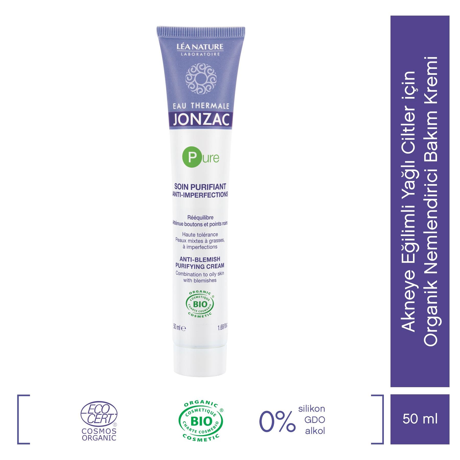 Pure Akneye Eğilimli Yağlı Ciltler için Organik Nemlendirici Bakım Kremi 50ml