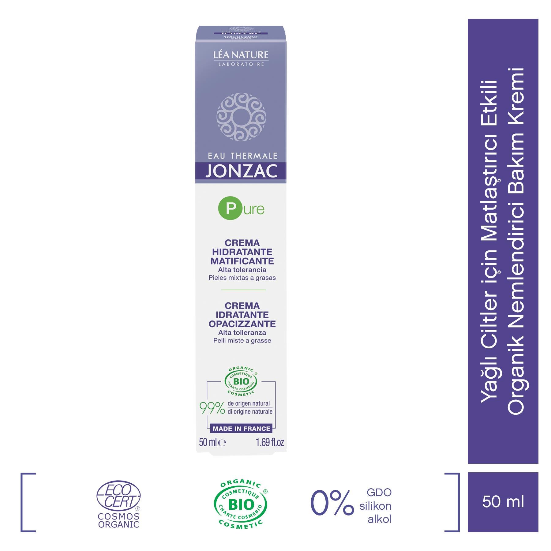 Pure Yağlı Ciltler için Matlaştırıcı Etkili Organik Nemlendirici Bakım Kremi 50ml