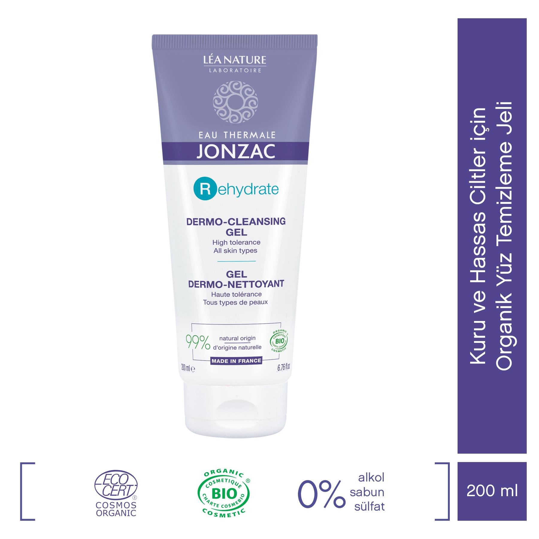 Rehydrate Kuru ve Hassas Ciltler için Organik Yüz Temizleme Jeli 200ml