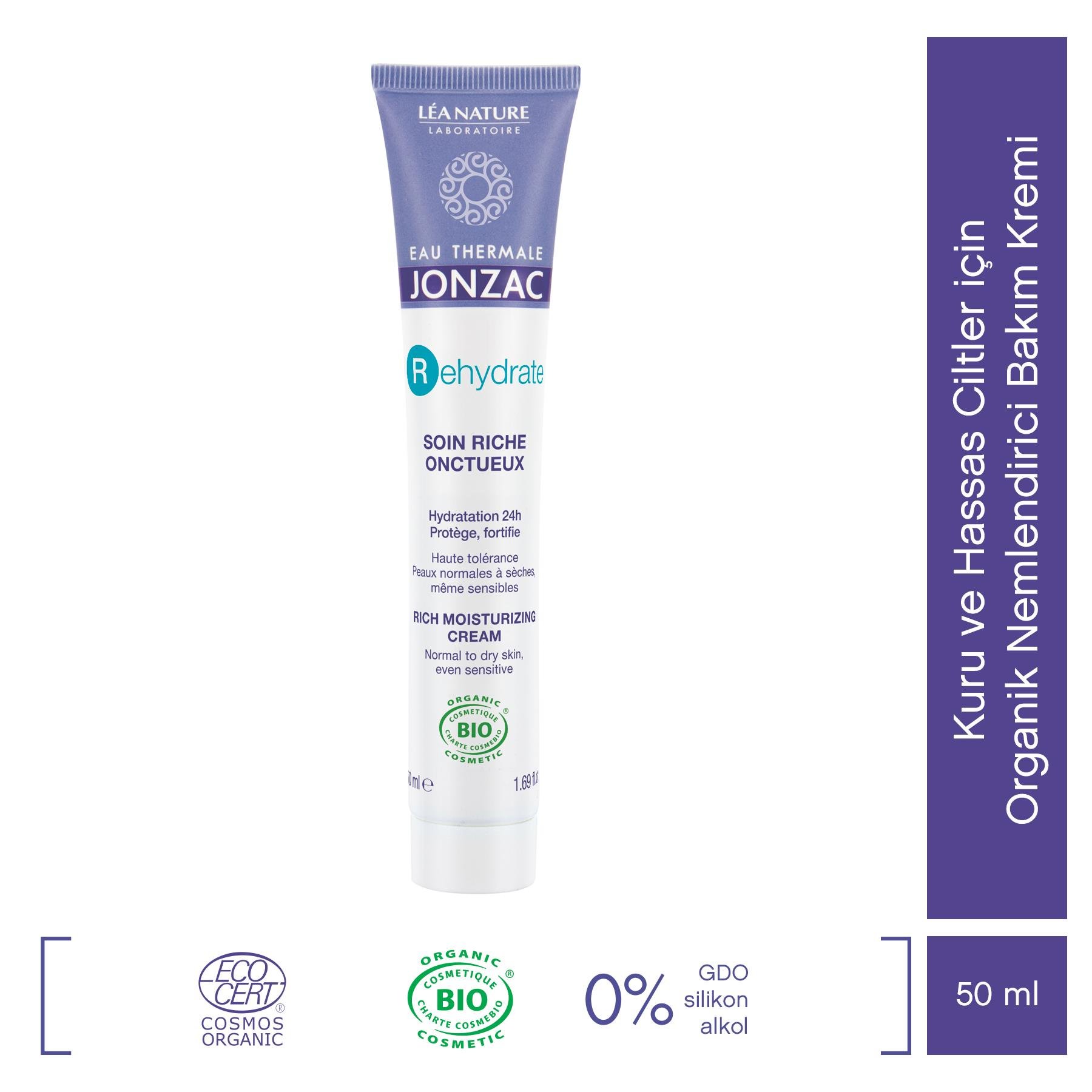 Rehydrate Rich Kuru ve Hassas Ciltler için Organik Nemlendirici Bakım Kremi 50ml