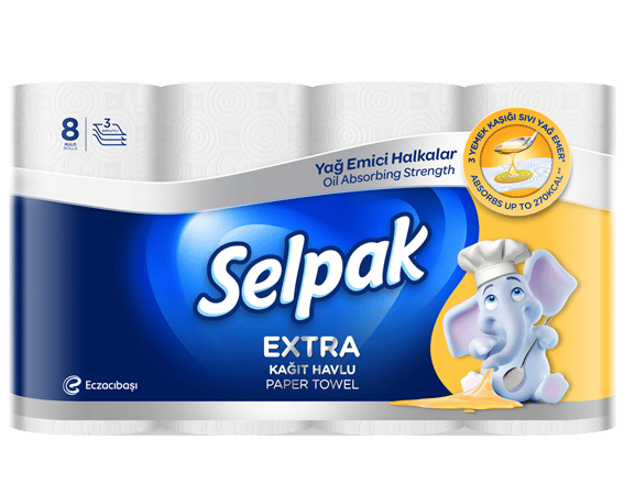 Selpak Kağıt Havlu Extra Yağ Emici 8'Li