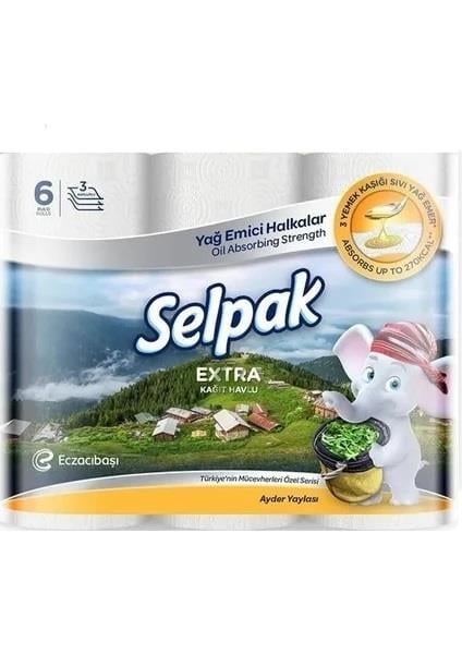 SELPAK YAG EMİCİ KAĞIT HAVLU 6’LI EKONOMİK PAKET