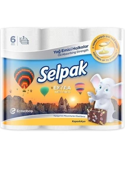 SELPAK YAG EMİCİ KAĞIT HAVLU 6’LI EKONOMİK PAKET